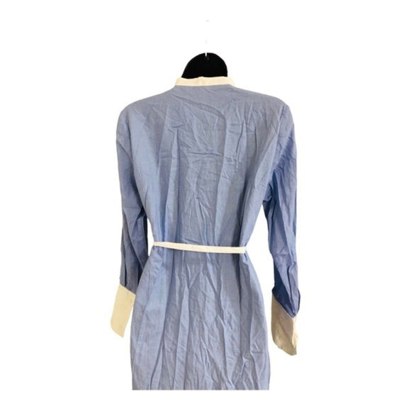 Zara oxford blue bib front split side‎ cotton buttoned down dress size small - Picture 16 of 16